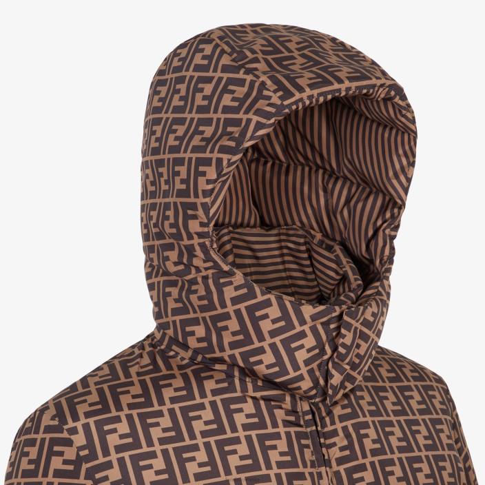 moški najlonska puhovka rjav Fendi oblačila Z68L2154