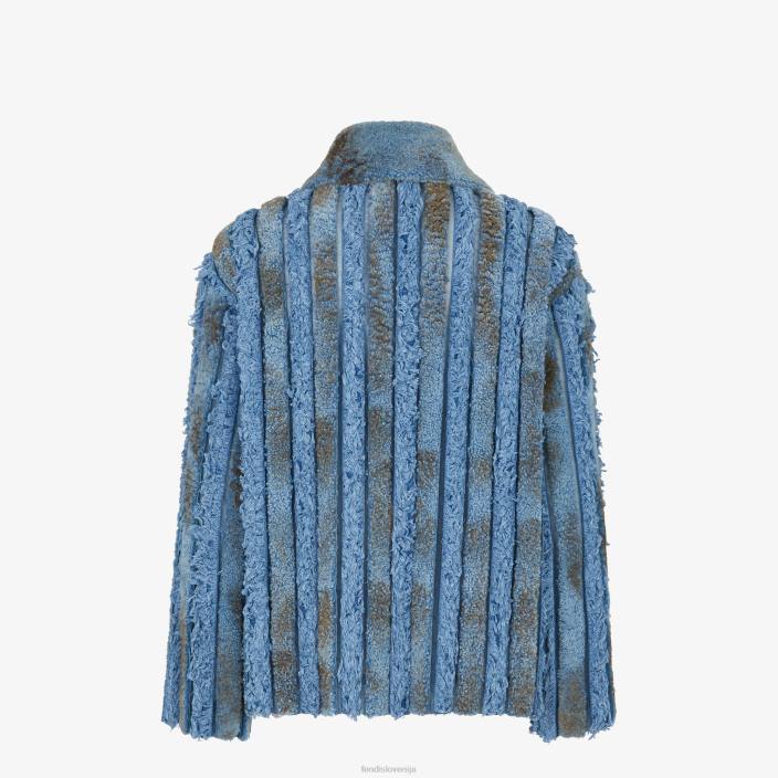 moški striženo in jeans jakno modra Fendi oblačila Z68L2085