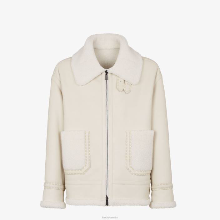 moški strižla jakna bela Fendi oblačila Z68L2159