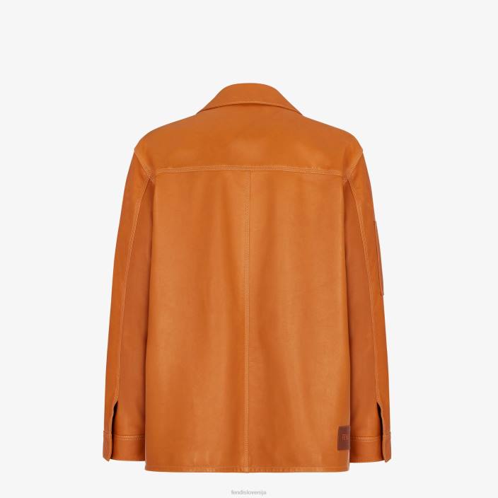 moški usnjena jakna rjav Fendi oblačila Z68L2064