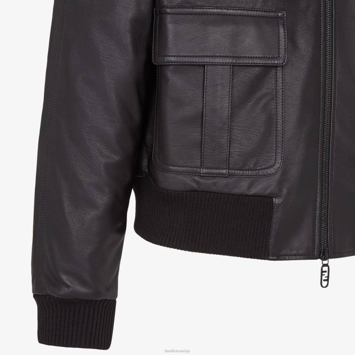 moški usnjena jakna Črna Fendi oblačila Z68L2197