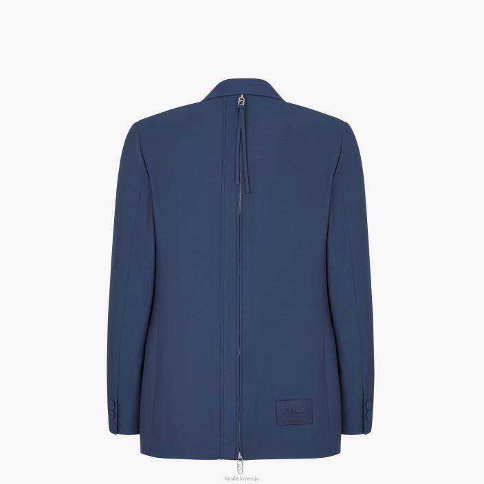 moški volnena jakna modra Fendi oblačila Z68L2069