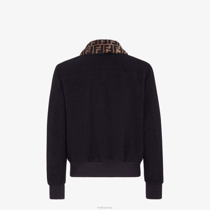 moški volnena jakna Črna Fendi oblačila Z68L2183
