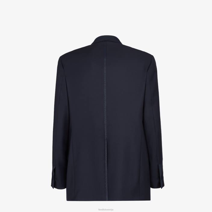 moški volneni blazer modra Fendi oblačila Z68L2071