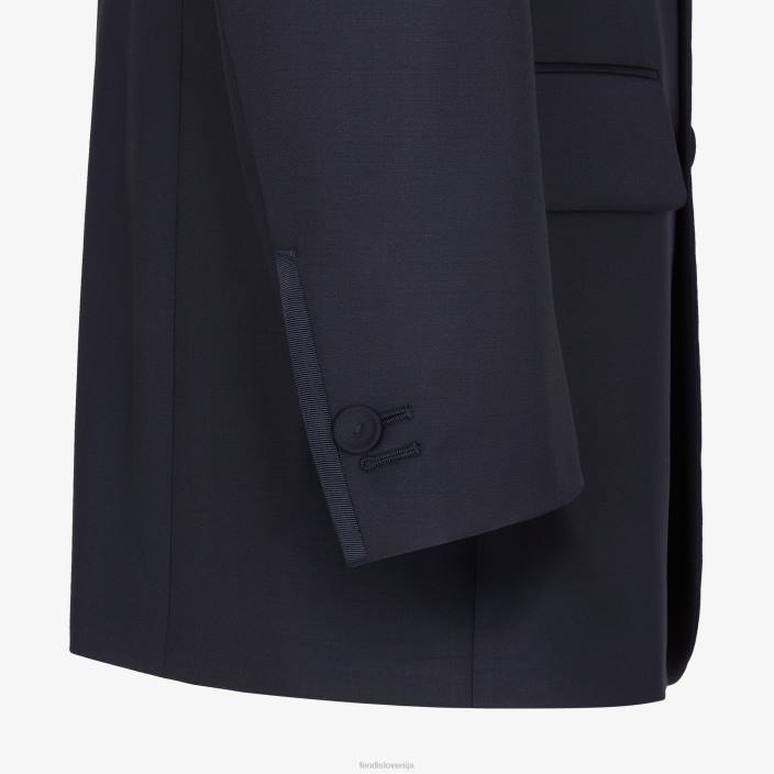 moški volneni blazer modra Fendi oblačila Z68L2071