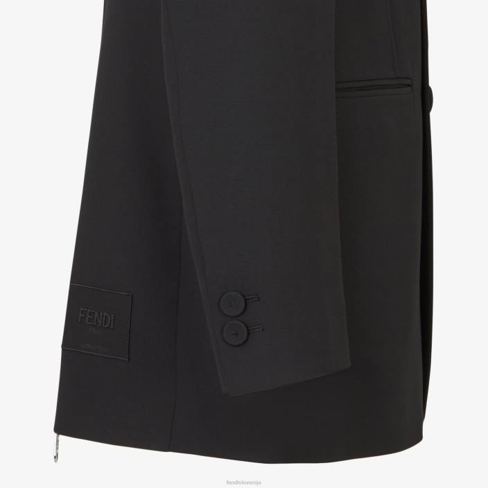 moški volneni blazer Črna Fendi oblačila Z68L2066