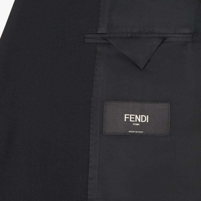 moški volneni blazer Črna Fendi oblačila Z68L2066