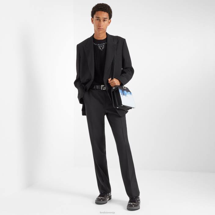 moški volneni blazer Črna Fendi oblačila Z68L2066