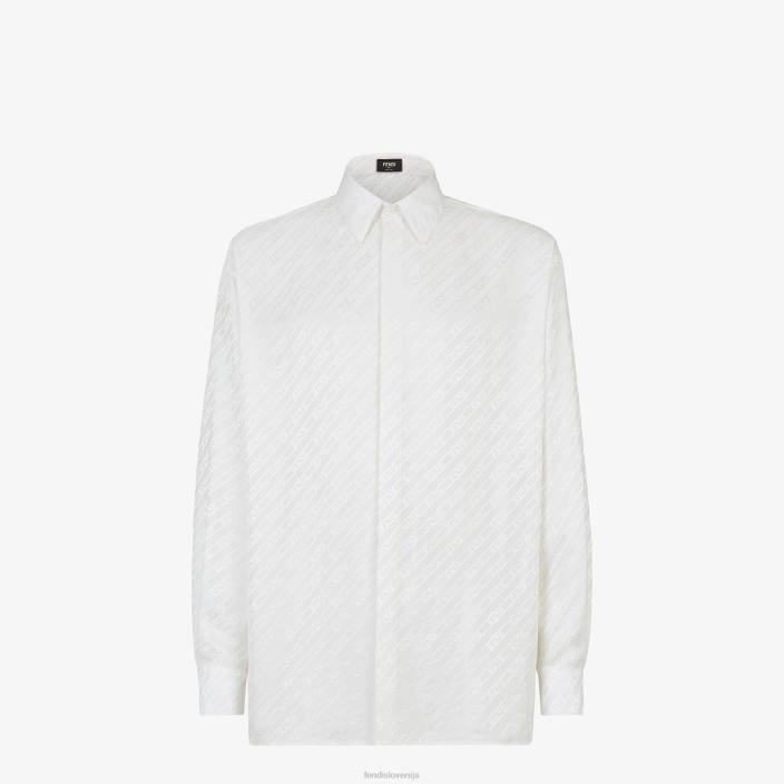 moški bombažna majica bela Fendi oblačila Z68L2111