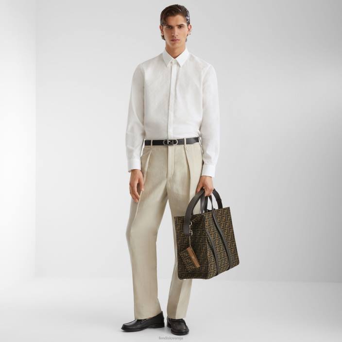 moški bombažna majica bela Fendi oblačila Z68L2111