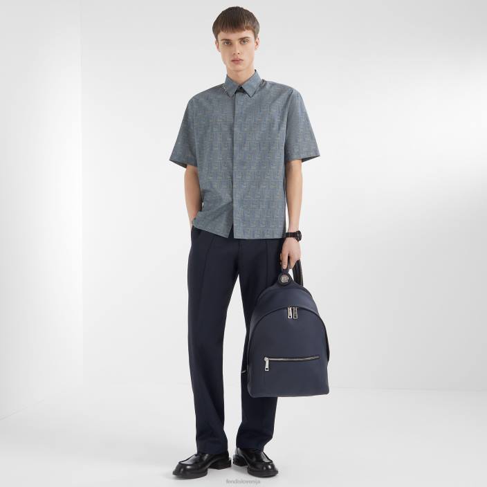 moški bombažna majica modra Fendi oblačila Z68L1978