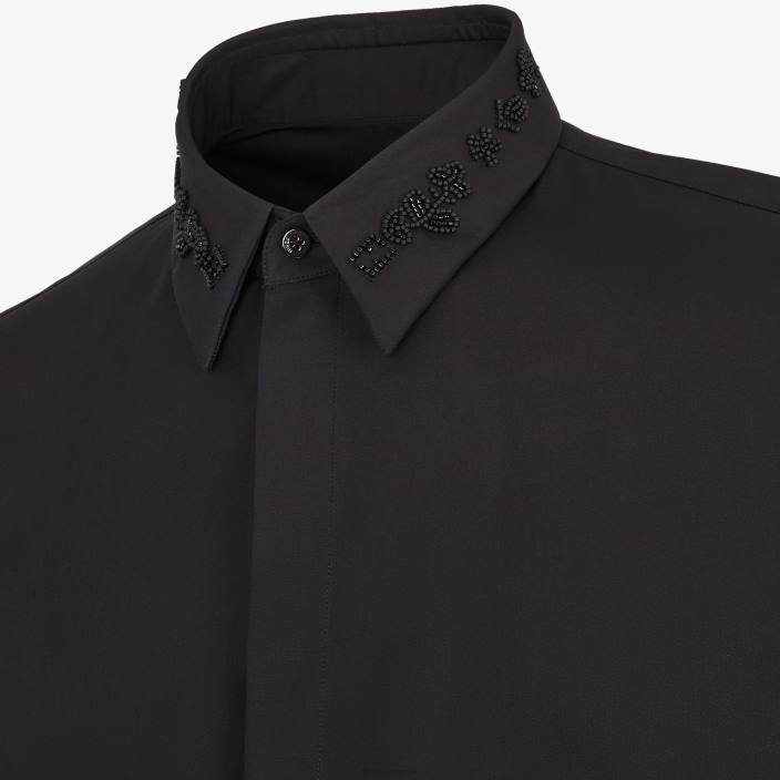 moški bombažna majica Črna Fendi oblačila Z68L2083