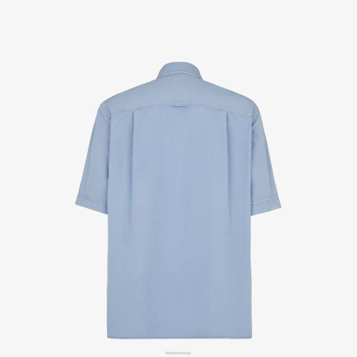 moški bombažna majica svetlo modra Fendi oblačila Z68L1910