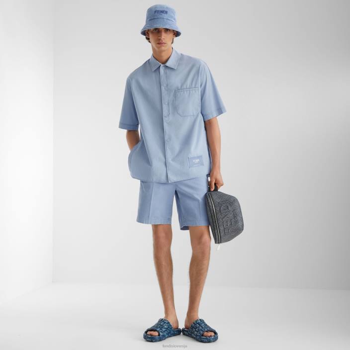 moški bombažna majica svetlo modra Fendi oblačila Z68L1910