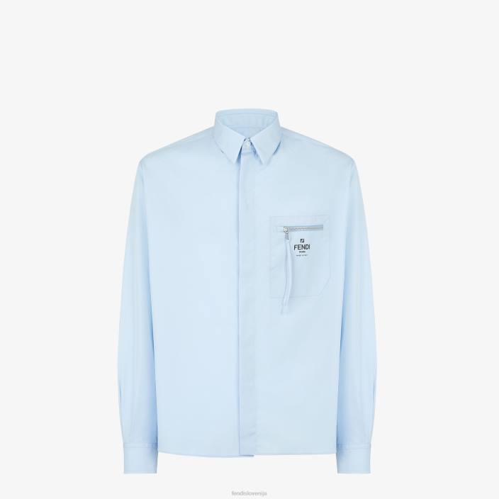 moški bombažna majica svetlo modra Fendi oblačila Z68L2060