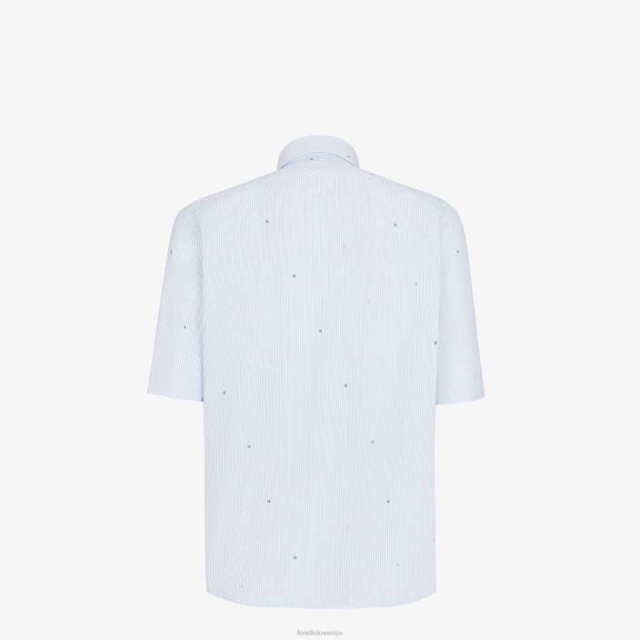 moški bombažna majica svetlo modra Fendi oblačila Z68L2070