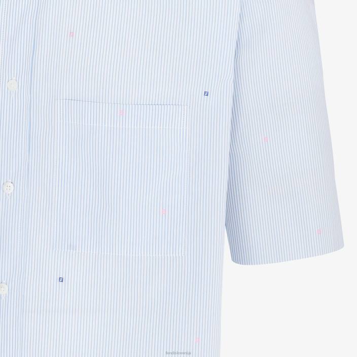 moški bombažna majica svetlo modra Fendi oblačila Z68L2070