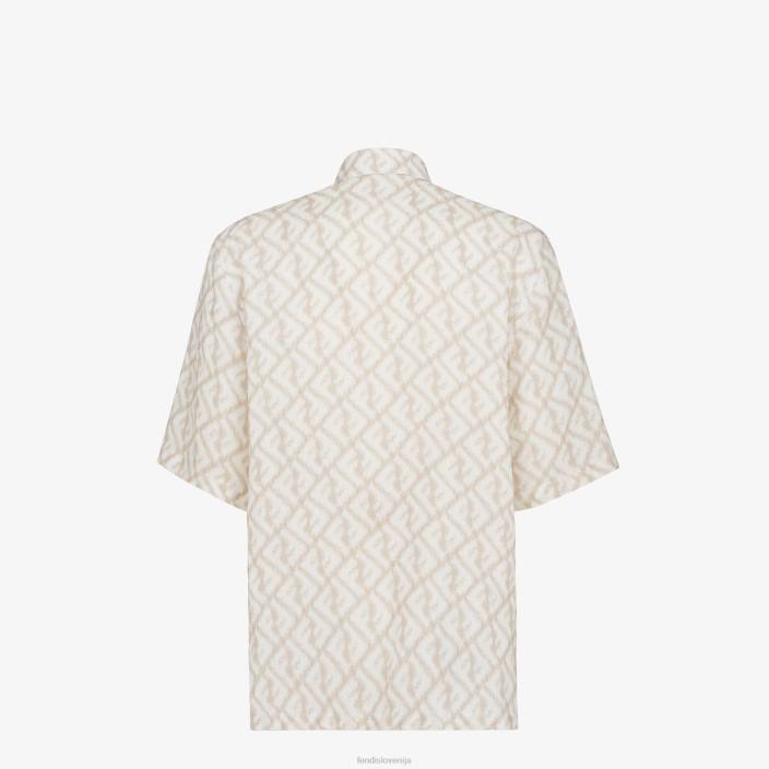 moški lanena srajca bež Fendi oblačila Z68L2000