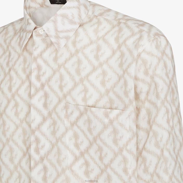 moški lanena srajca bež Fendi oblačila Z68L2000