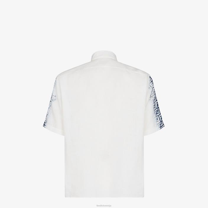 moški lanena srajca bela Fendi oblačila Z68L2024