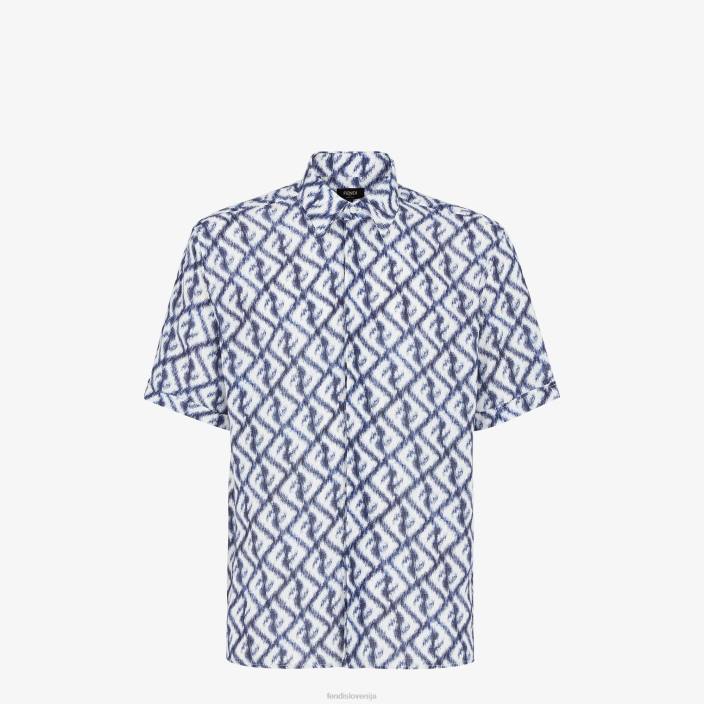 moški lanena srajca modra Fendi oblačila Z68L2009