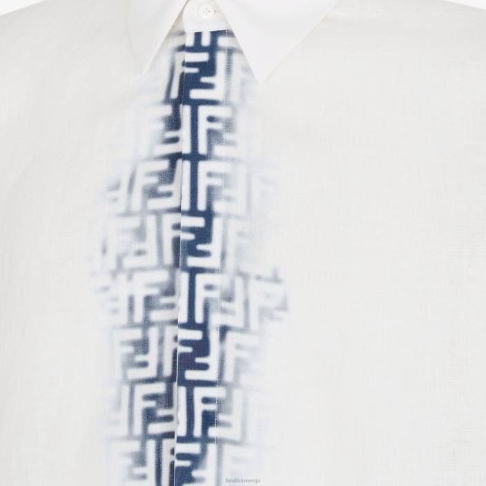 moški srajca iz beljenega platna modra Fendi oblačila Z68L2038