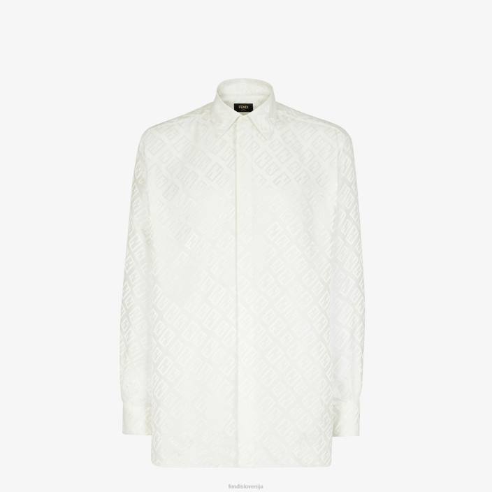 moški svilena srajca bela Fendi oblačila Z68L2087