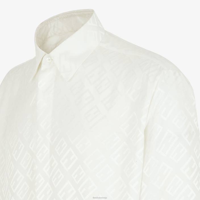 moški svilena srajca bela Fendi oblačila Z68L2087