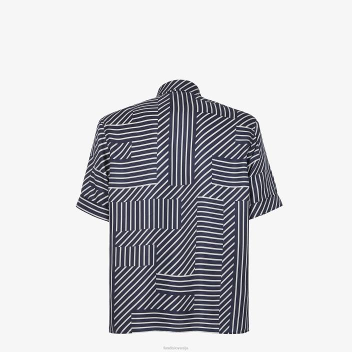 moški svilena srajca modra Fendi oblačila Z68L1919