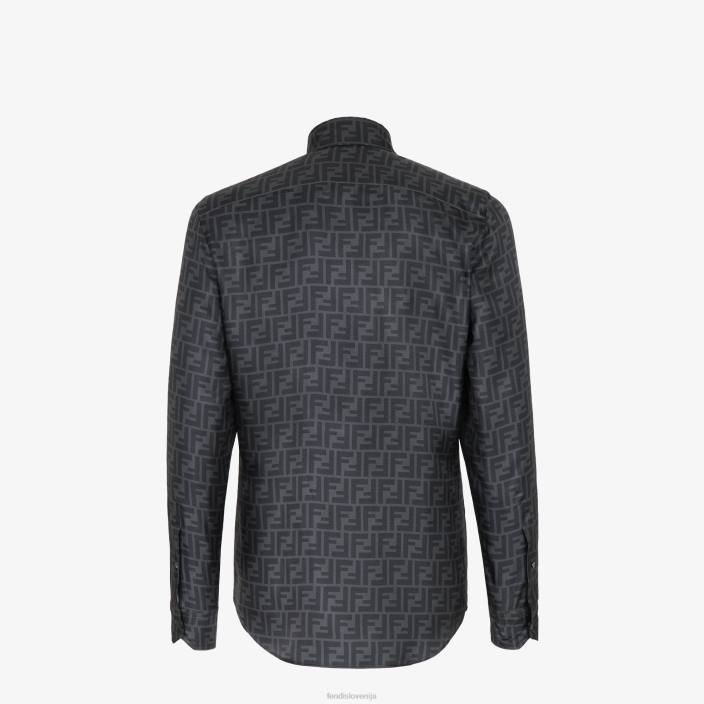 moški svilena srajca siva Fendi oblačila Z68L2132