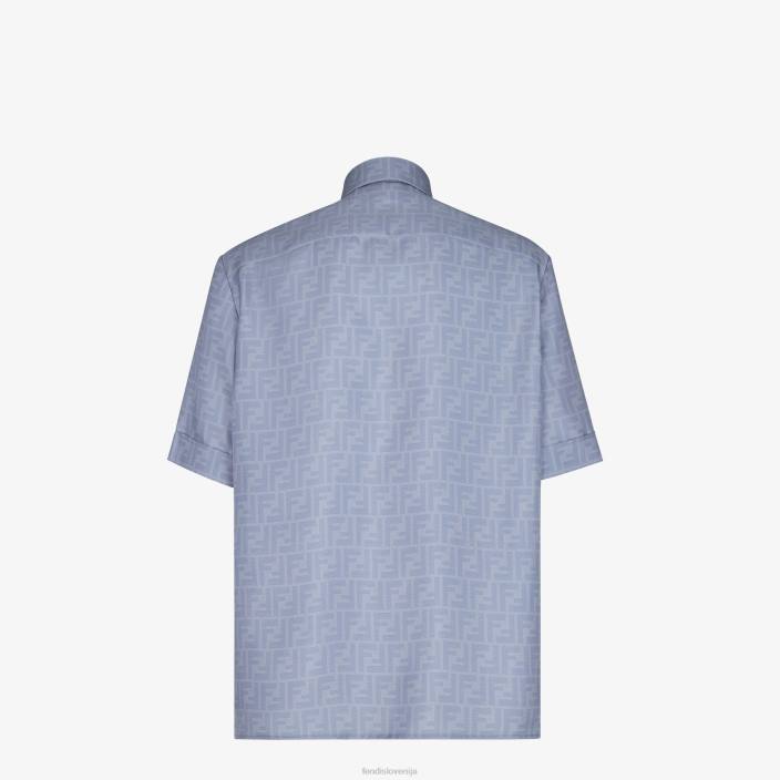 moški svilena srajca svetlo modra Fendi oblačila Z68L1948