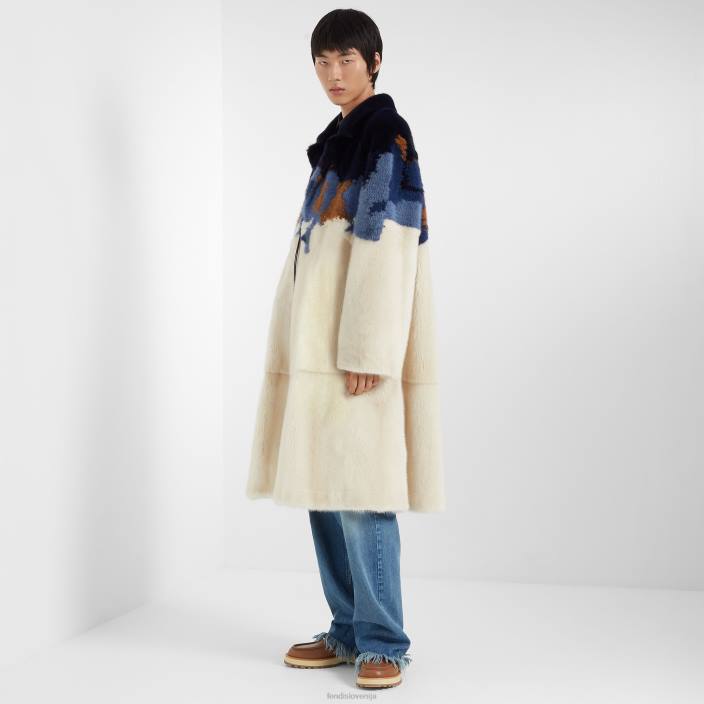 moški mink plašč bela Fendi oblačila Z68L2086