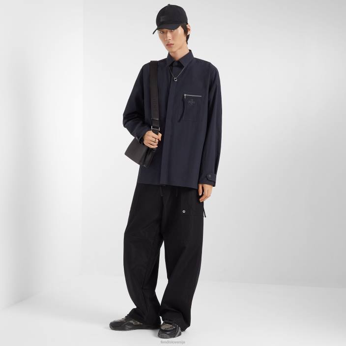 moški najlonska majica modra Fendi oblačila Z68L2058