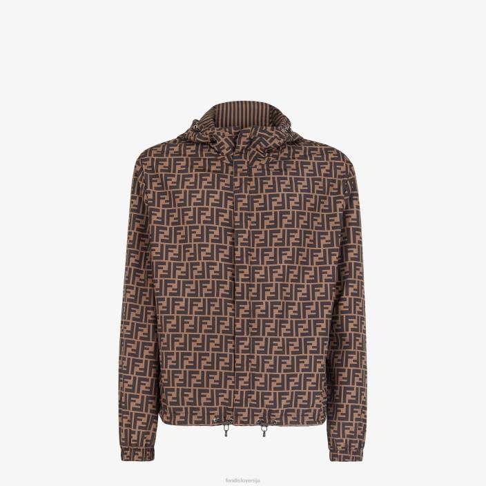 moški najlonska vetrovka rjav Fendi oblačila Z68L2081