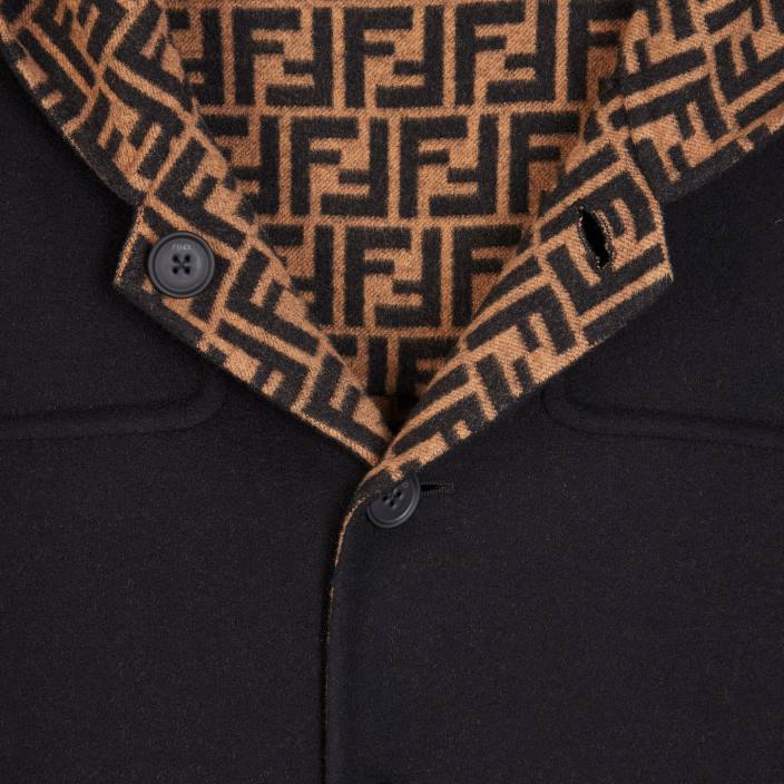 moški volneni plašč Črna Fendi oblačila Z68L2056