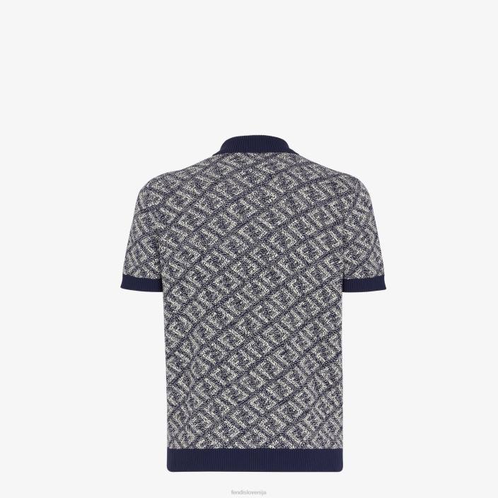 moški bombažna polo majica modra Fendi oblačila Z68L2033