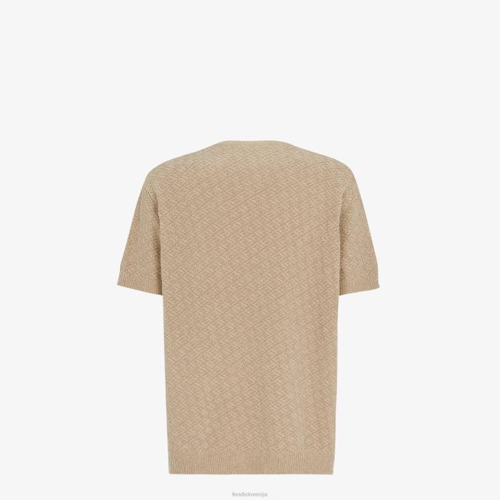 moški bombažni pulover bež Fendi oblačila Z68L2054