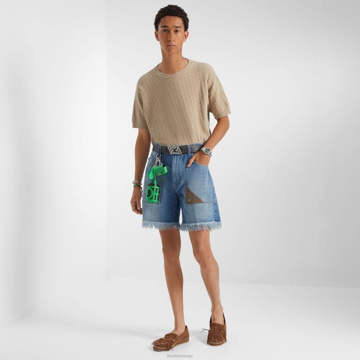 moški bombažni pulover bež Fendi oblačila Z68L2054