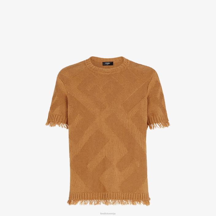 moški bombažni pulover rjav Fendi oblačila Z68L2043