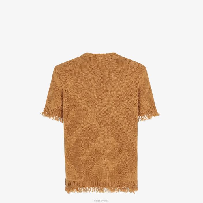 moški bombažni pulover rjav Fendi oblačila Z68L2043