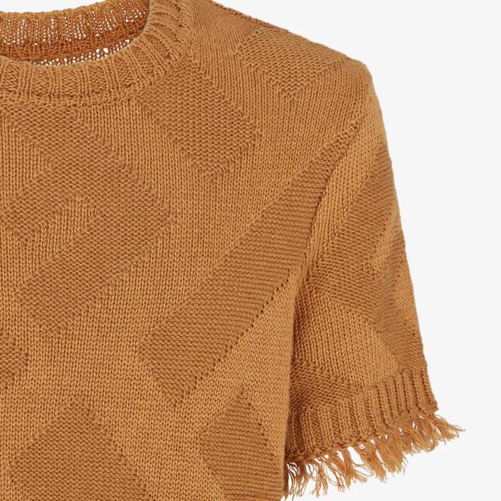 moški bombažni pulover rjav Fendi oblačila Z68L2043