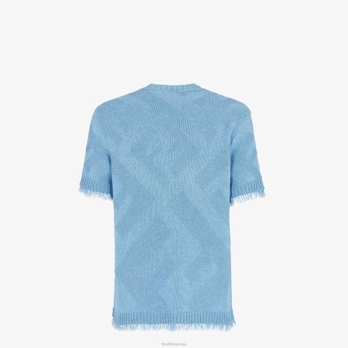 moški bombažni pulover svetlo modra Fendi oblačila Z68L2029