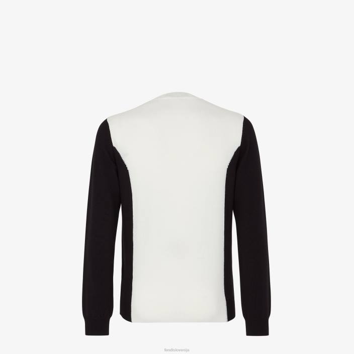 moški pleten pulover bela Fendi oblačila Z68L2107