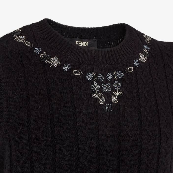 moški telovnik iz kašmirja Črna Fendi oblačila Z68L2067