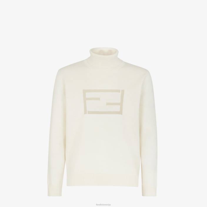moški volnena želva bela Fendi oblačila Z68L2093
