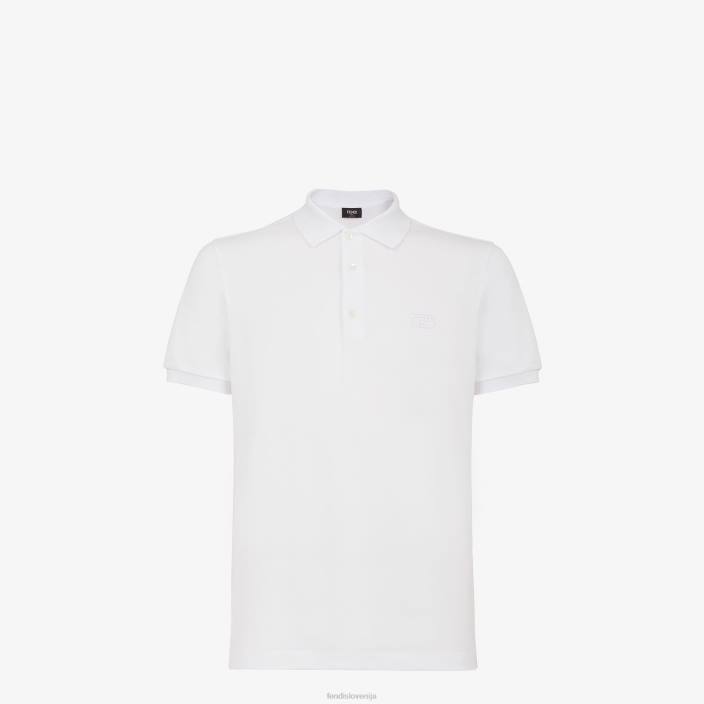 moški bombažna polo majica bela Fendi oblačila Z68L2131