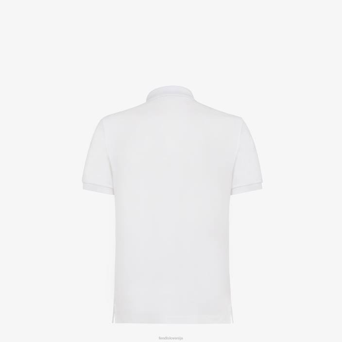 moški bombažna polo majica bela Fendi oblačila Z68L2131