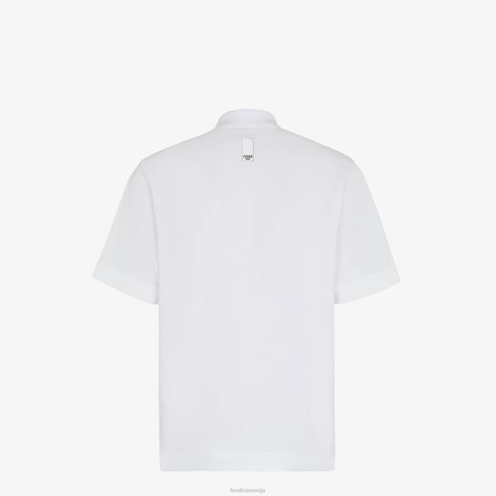 moški bombažna polo majica bela Fendi oblačila Z68L2137