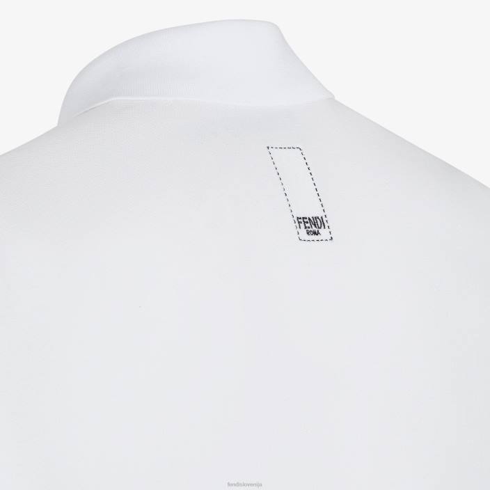 moški bombažna polo majica bela Fendi oblačila Z68L2137