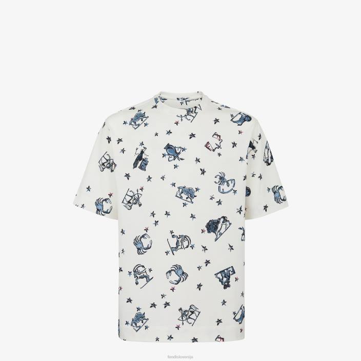 moški majica s kratkimi rokavi bela Fendi oblačila Z68L1922